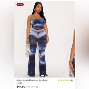 Fashion Nova Giving Signals Mesh Pant Set